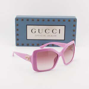 Gucci GG2015S 005 Square Sunglasses – Pink/Burgundy